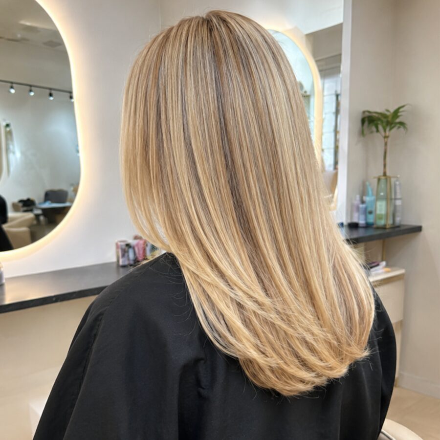 Blonde hair transformation at Opal & Oak Salon, Boca Raton